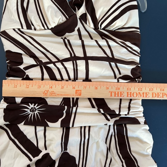 Fit & Flare Neck Tieup Crossover Collar Stretchy Dress - Picture 11 of 11